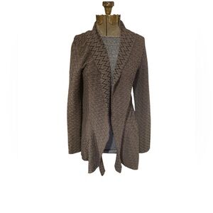 Open-Front Textured Knit Cardigan - Brown no tag